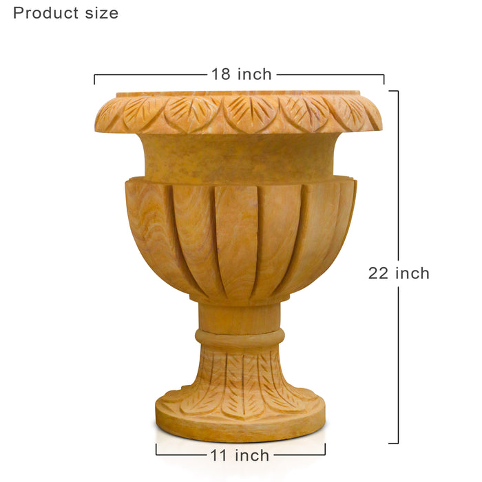 Sandstone Carving Pot - Handicraft Bazaar