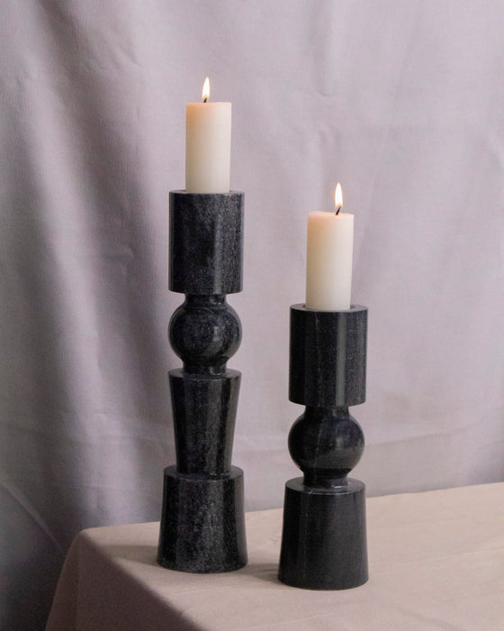 Marble Candle Holder Modern (Black) | Handicraft Bazaar