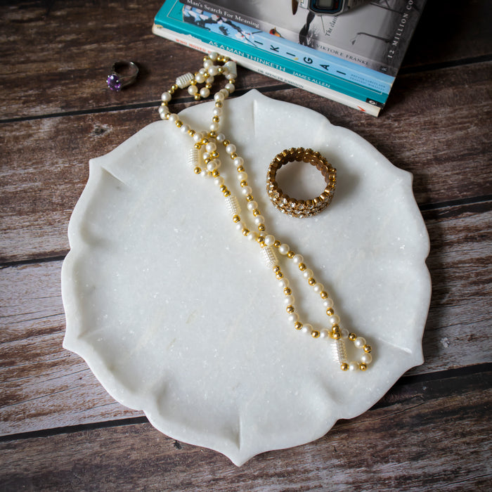 Marble Tray (Flower) | Handicraft Bazaar