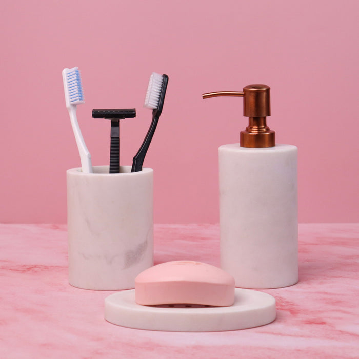 Marble Bathroom Set Wonder White - Handicraft Bazaar