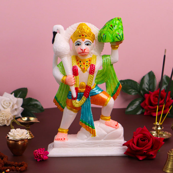 Lord Hanuman, White Marble Statue - Handicraft Bazaar