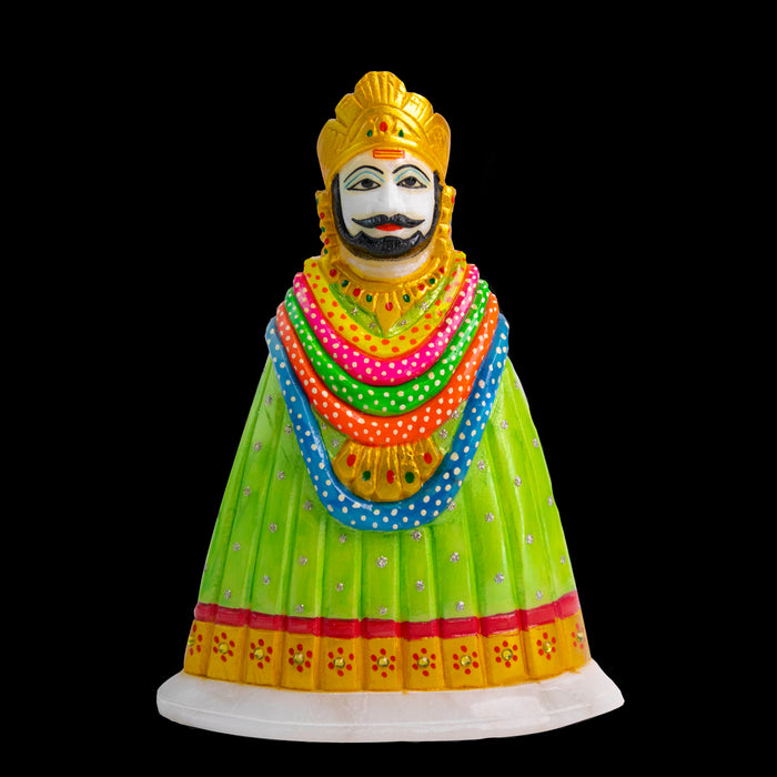 Lord Khatu Shyam, White Marble Statue - Handicraft Bazaar