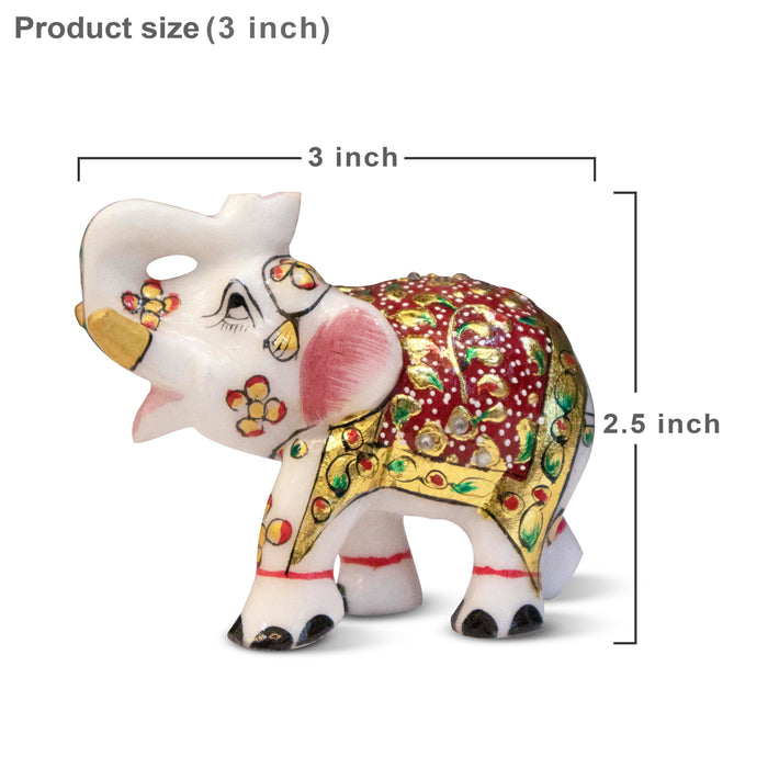 Marble Handpainted Elephant Pair