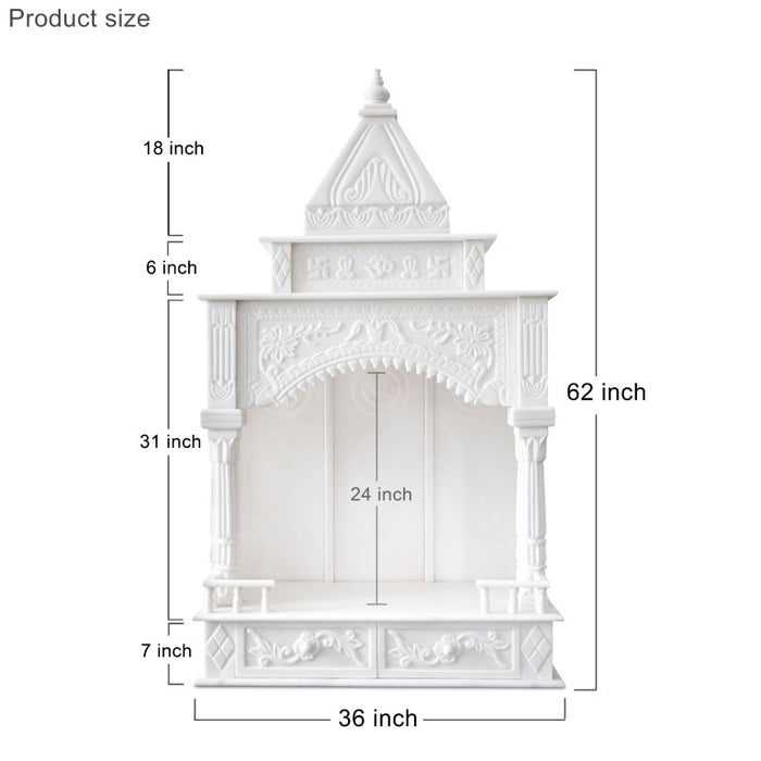 White Marble Temple for Home Large- Handicraft Bazaar