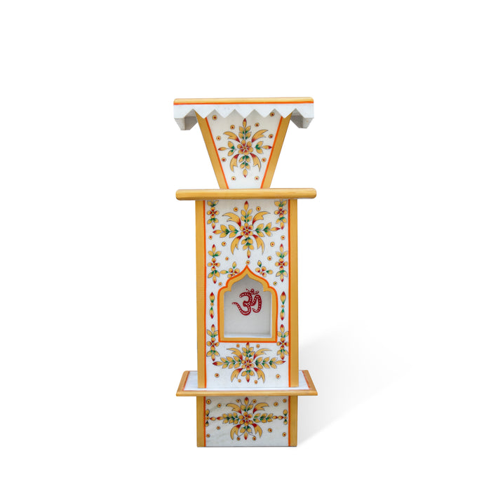 Marble Tulsi Pot, Traditional Painting (Large) - Handicraft Bazaar