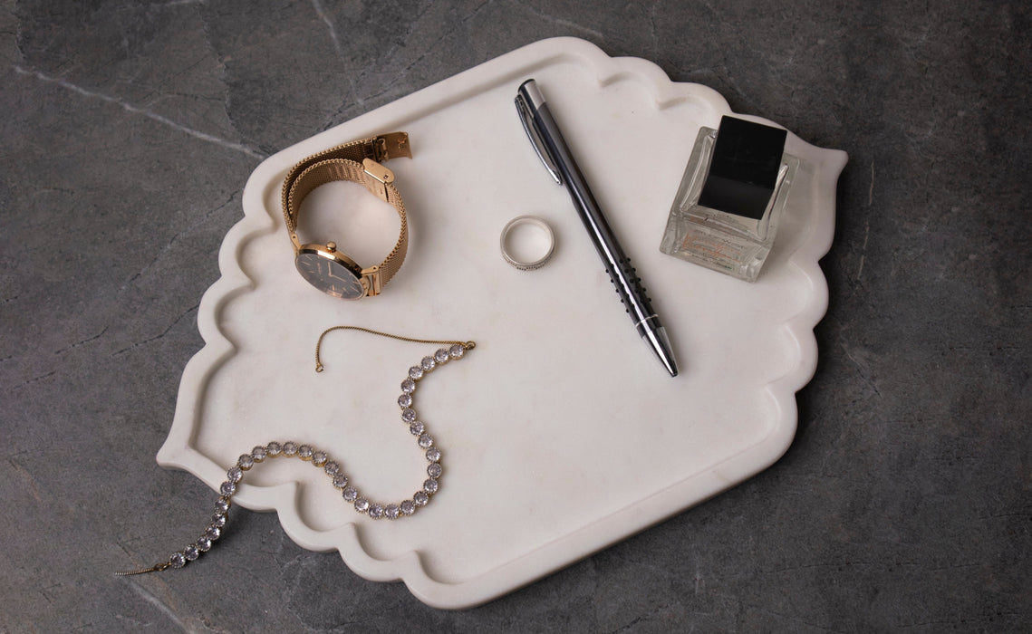 Designer Marble Tray | Handicraft Bazaar