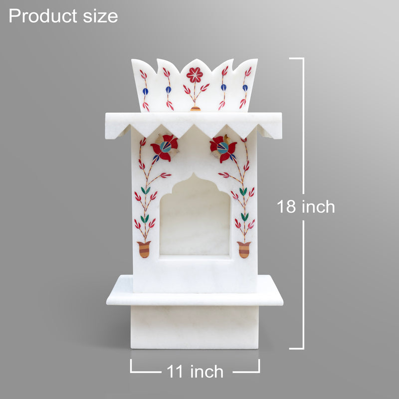 Marble Tulsi Pot, White Inlay (Small) - Handicraft Bazaar