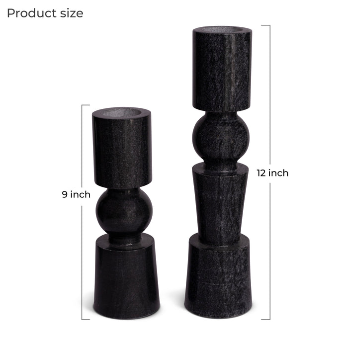 Marble Candle Holder Modern (Black) | Handicraft Bazaar