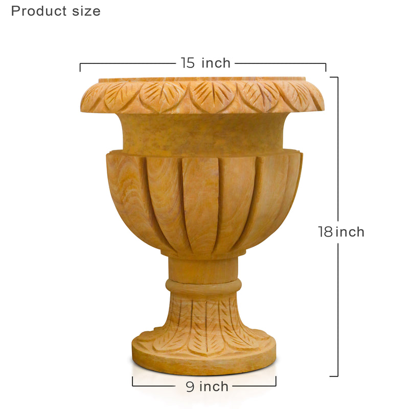 Sandstone Carving Pot - Handicraft Bazaar