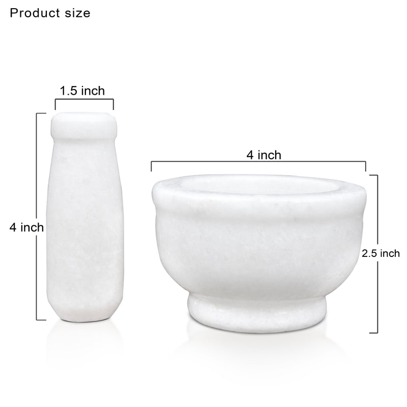 Mortar and Pestle, Wonder White - Handicraft Bazaar