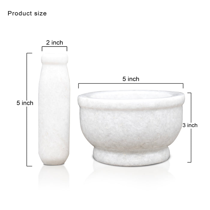 Mortar and Pestle, Wonder White - Handicraft Bazaar