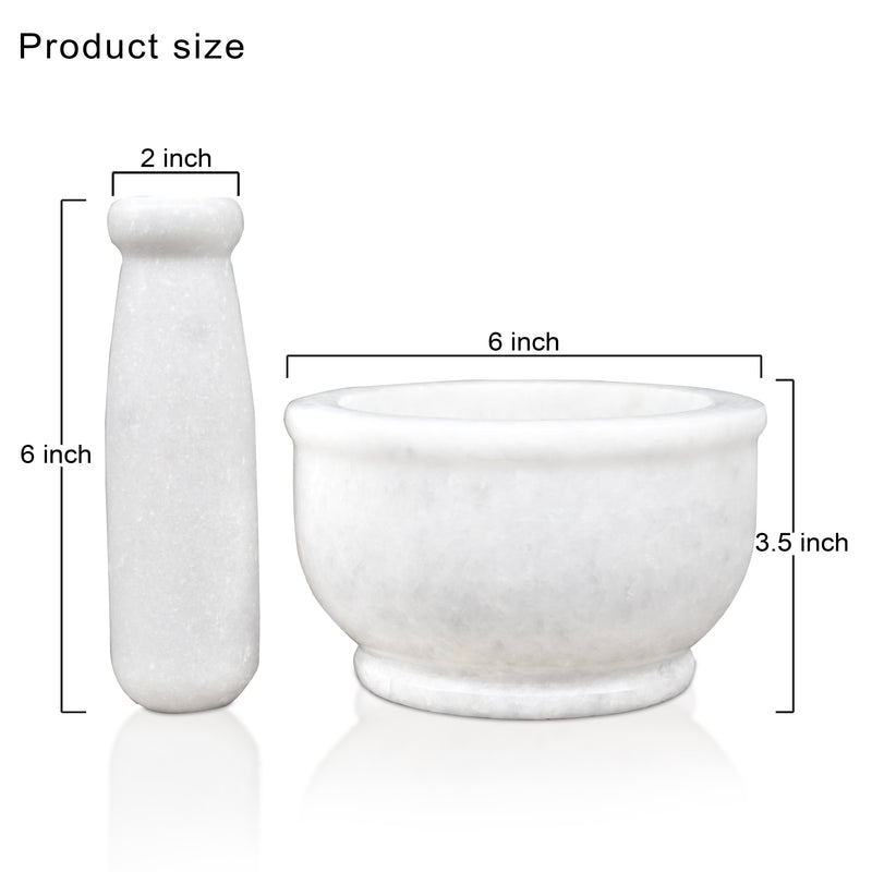 Mortar and Pestle, Wonder White - Handicraft Bazaar