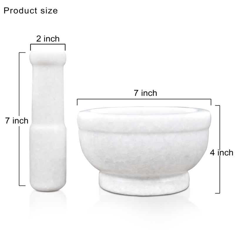 Mortar and Pestle, Wonder White - Handicraft Bazaar