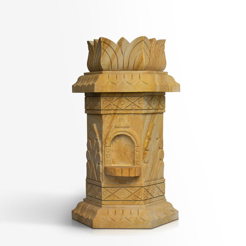 Sandstone Tulsi Pot(Small)  - Handicraft Bazaar