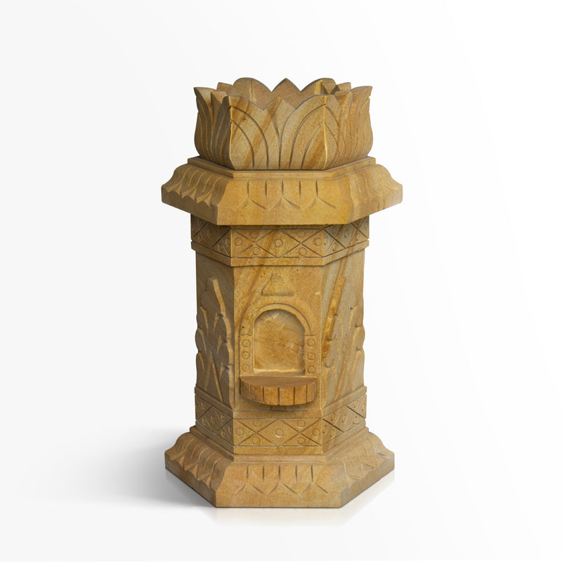 Sandstone Tulsi Pot(Small)  - Handicraft Bazaar