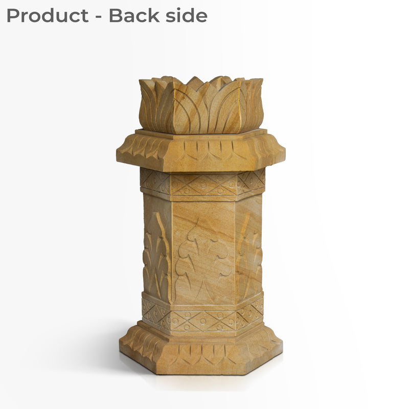 Sandstone Tulsi Pot(Small)  - Handicraft Bazaar