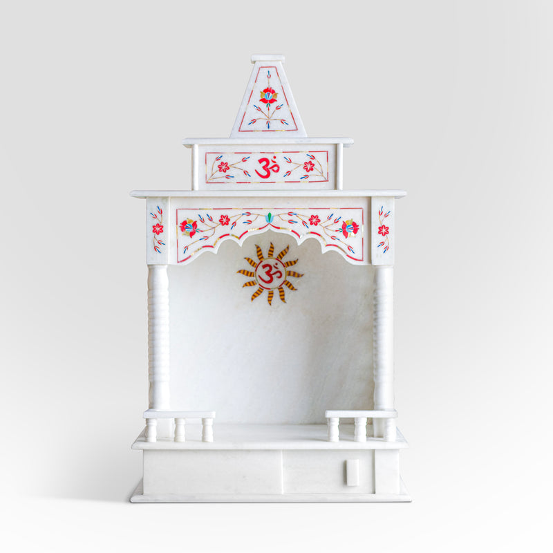 Marble Temple Red Inlay - Handicraft Bazaar