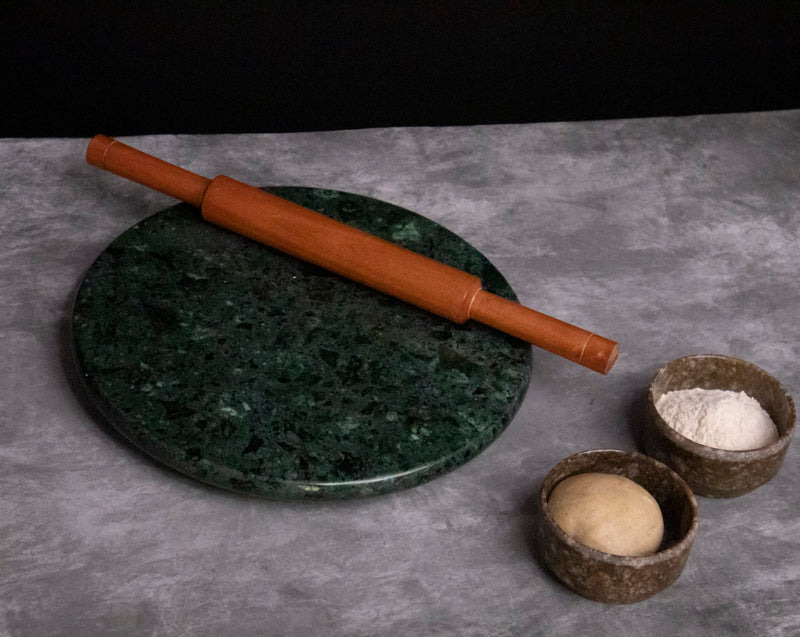 Green Marble Roti Maker (Chakla) - Handicraft Bazaar