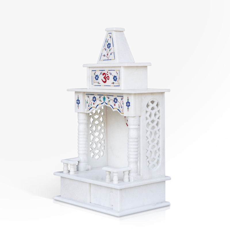 Marble Temple Blue Inlay(18 inches) - Handicraft Bazaar