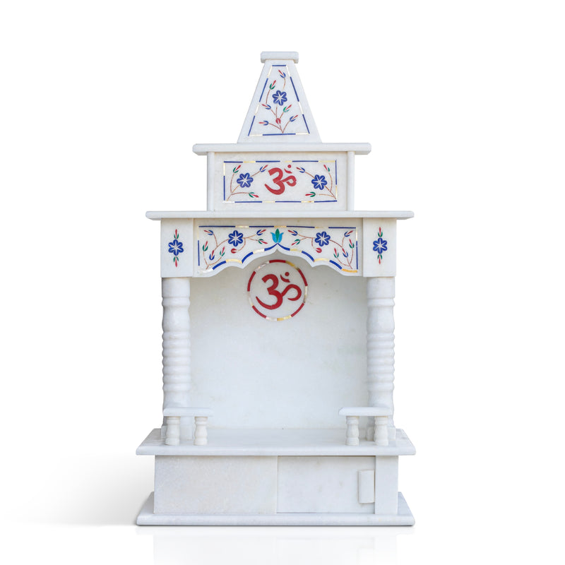 Marble Temple Blue Inlay(18 inches) - Handicraft Bazaar