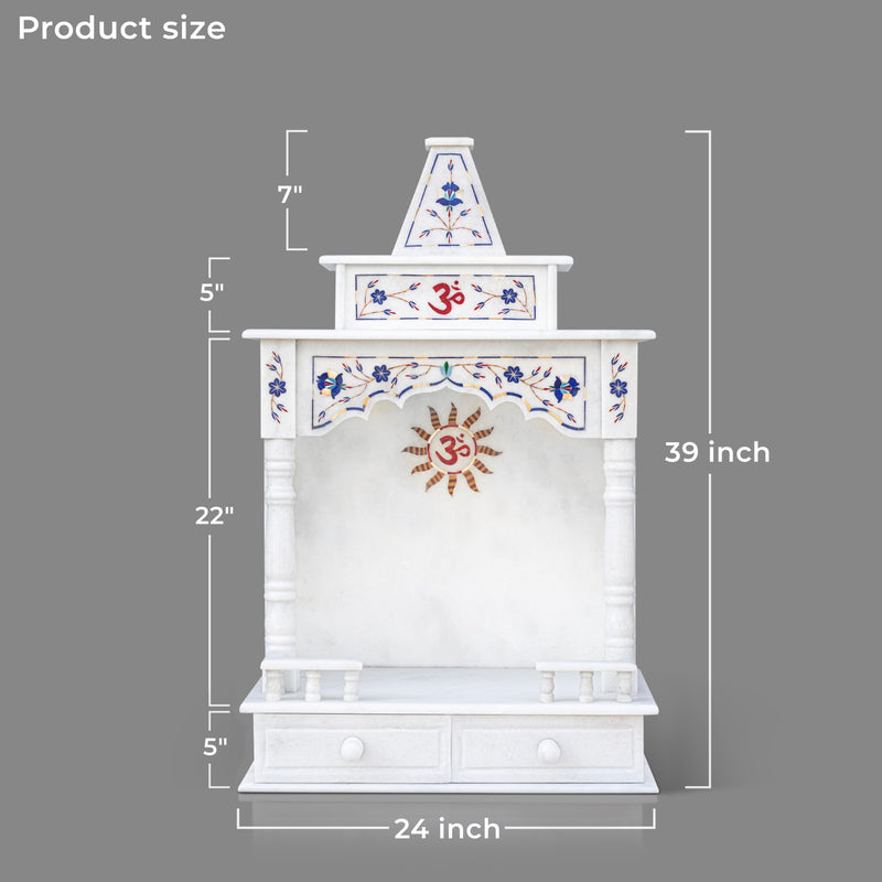 Marble Temple Blue Inlay - Handicraft Bazaar