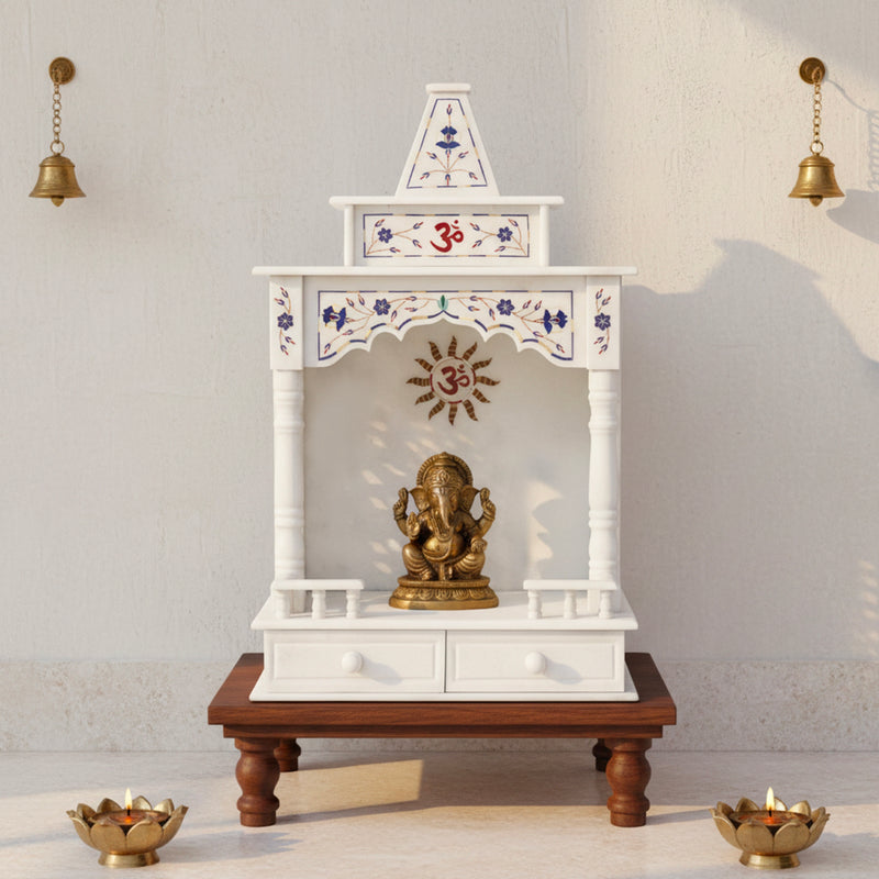 Marble Temple Blue Inlay - Handicraft Bazaar