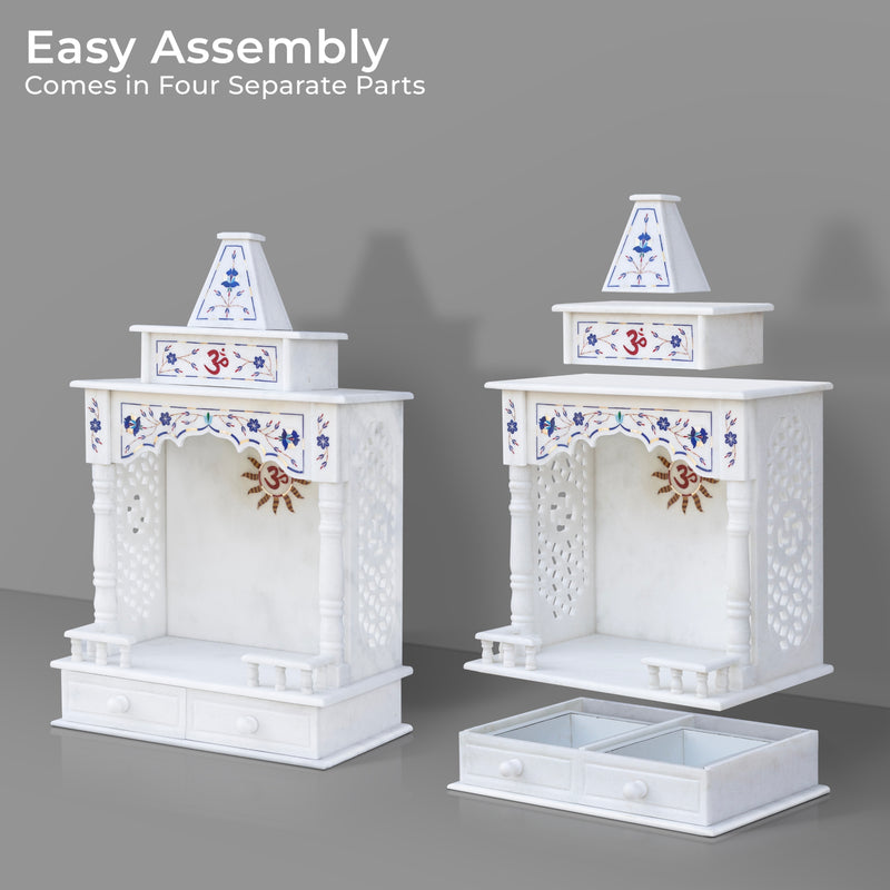 Marble Temple Blue Inlay - Handicraft Bazaar