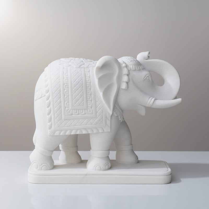 Marble Elephant Pair