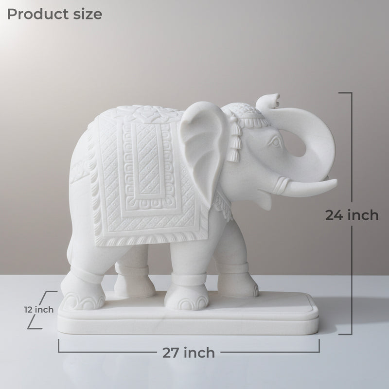 Marble Elephant Pair