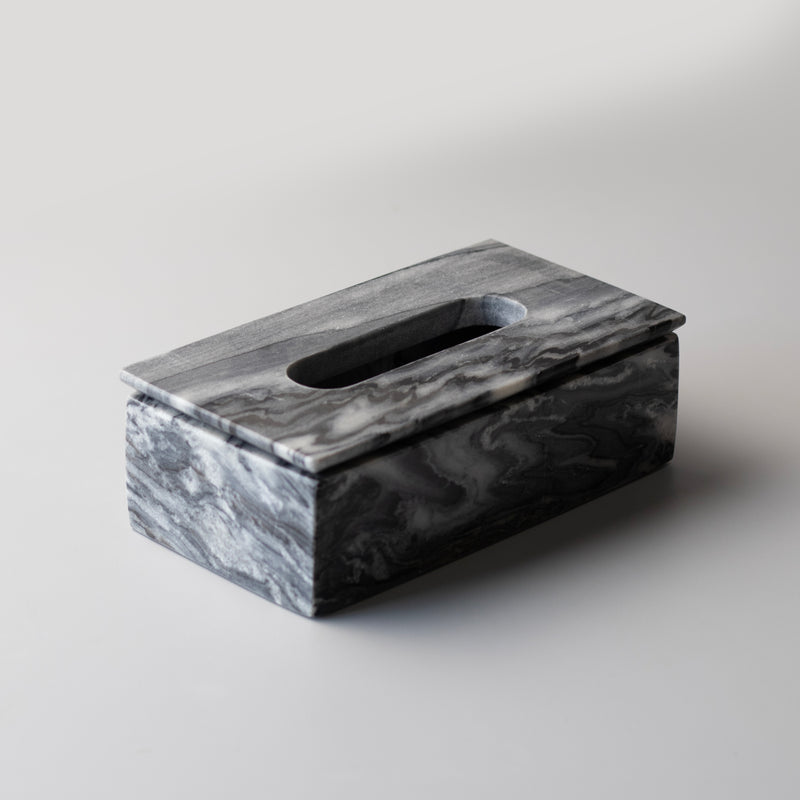 Marble Tissue Box (Charcoal Black) - Handicraft Bazaar