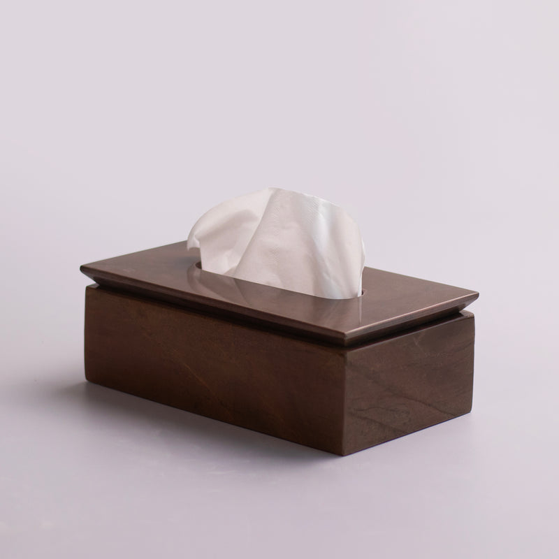 Marble Tissue Box (Bronze) - Handicraft Bazaar