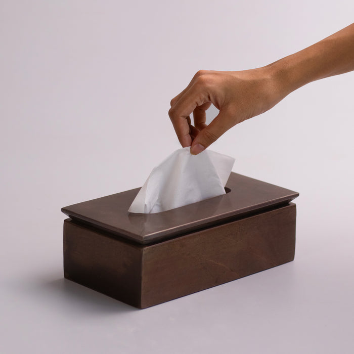 Marble Tissue Box (Bronze) - Handicraft Bazaar