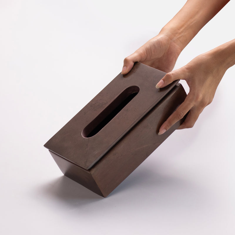 Marble Tissue Box (Bronze) - Handicraft Bazaar