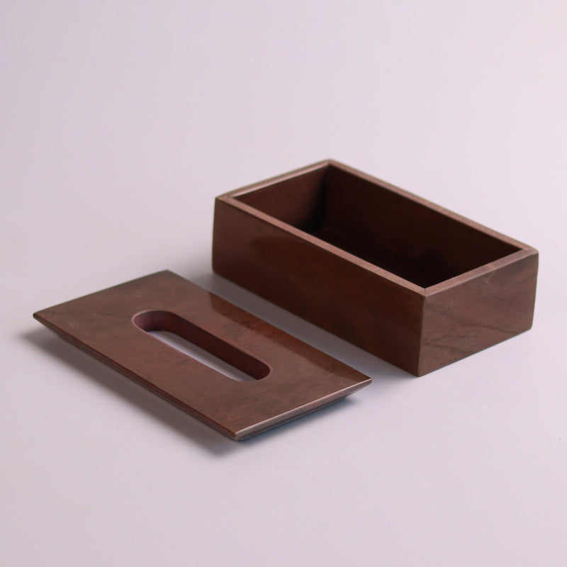 Marble Tissue Box (Bronze) - Handicraft Bazaar
