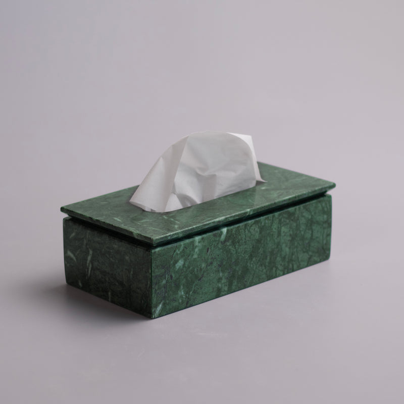 Marble Tissue Box (Green) - Handicraft Bazaar