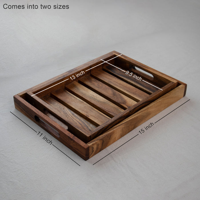 Wooden Serving Tray- Stripped