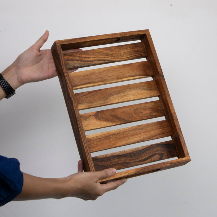 Wooden Serving Tray- Stripped