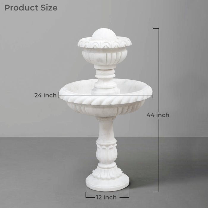 Marble Fountain, White Marble Carving - Handicraft Bazaar