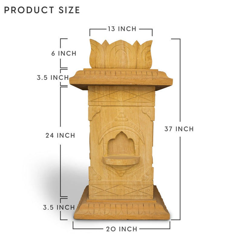 Sandstone Tulsi Pot, Brown Sandstone Carving - Handicraft Bazaar