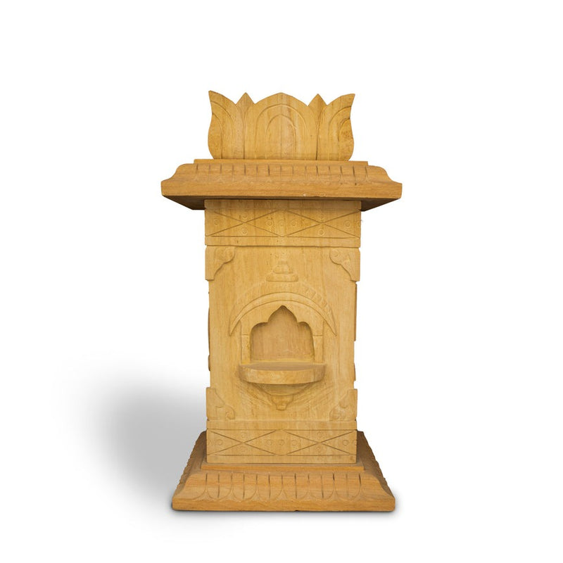Sandstone Tulsi Pot, Brown Sandstone Carving - Handicraft Bazaar