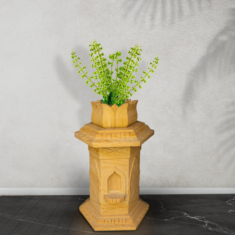 Sandstone Tulsi Pot  - Handicraft Bazaar