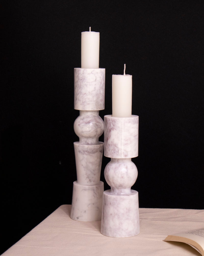 Marble Candle Holder Modern (Wonder White) | Handicraft Bazaar