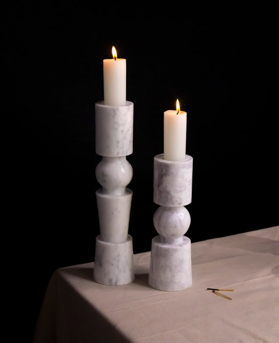 Marble Candle Holder Modern (Wonder White) | Handicraft Bazaar