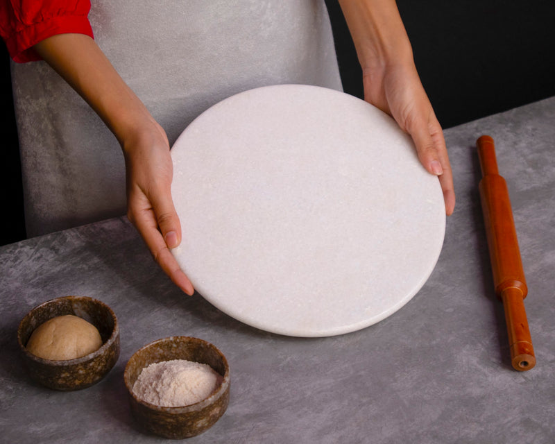 White Marble Roti Maker (Chakla) - Handicraft Bazaar