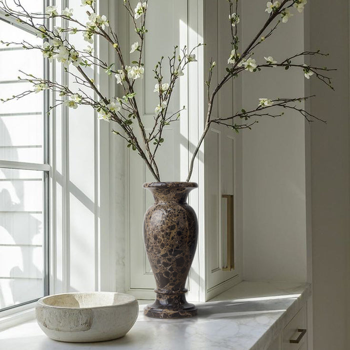 Marble Flower Vase Dark Emperador