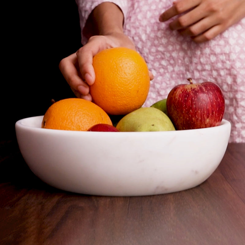 Marble Urli Fruit Bowl - Handicraft Bazaar