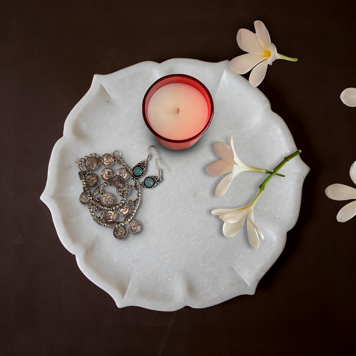 Marble Tray (Flower) | Handicraft Bazaar