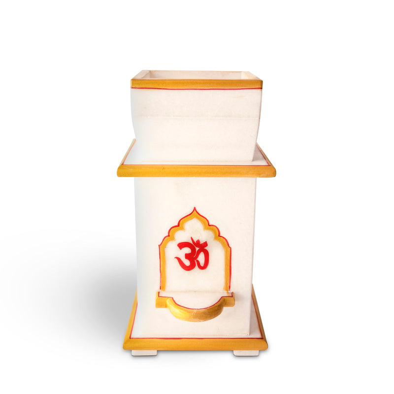 Marble Tulsi Pot ( Small) - Handicraft Bazaar