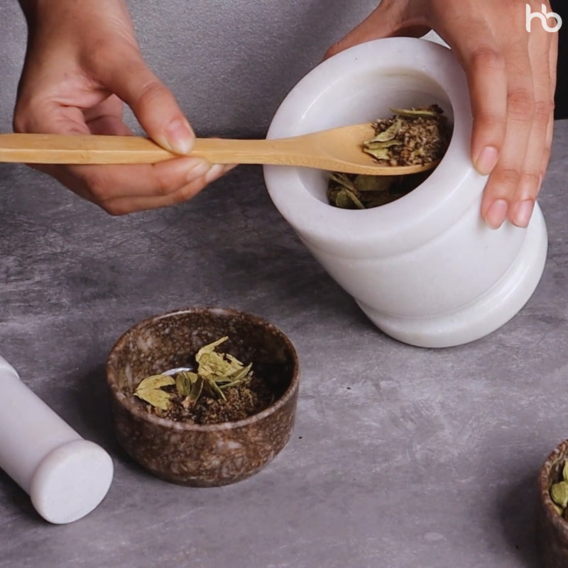 Mortar and Pestle, Imam Dasta White Marble - Handicraft Bazaar