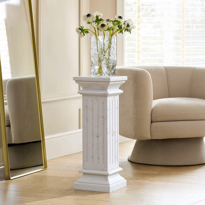 White Marble Pedestal- Handicraft Bazaar
